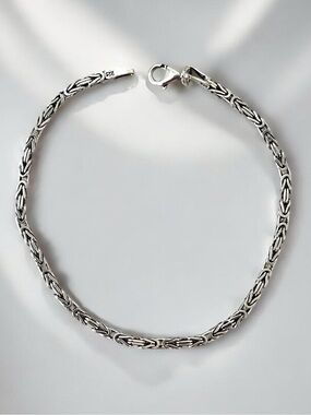 Sterling Silver Square Byzantine Link Bracelet